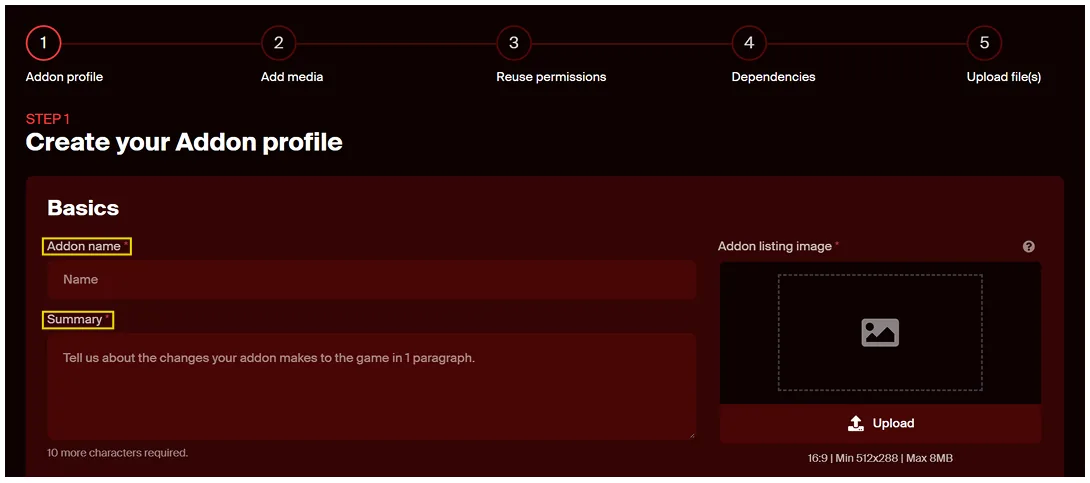 Как правильно публиковать аддоны на Mod.io — шаг 2 (скриншот гайда)